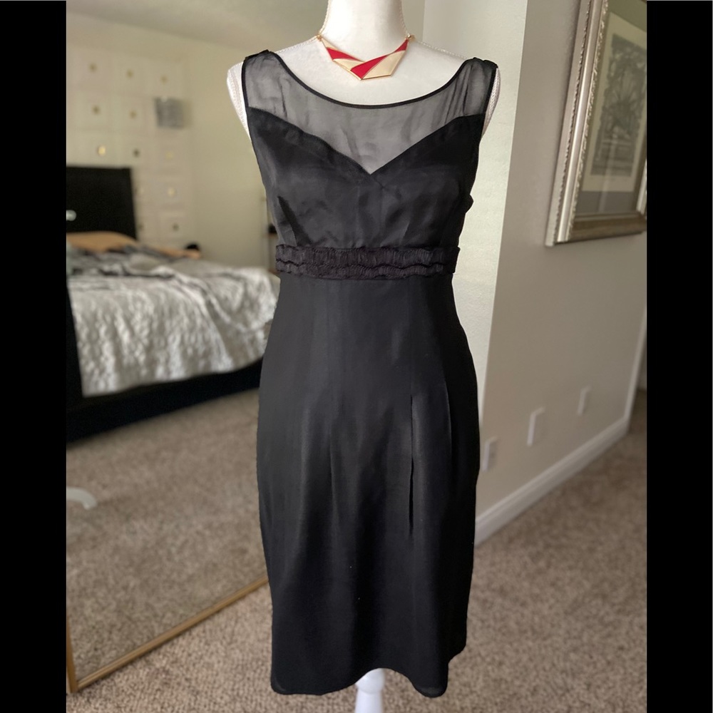Christian Lacroix Black Sheer Yoke Mini Dress